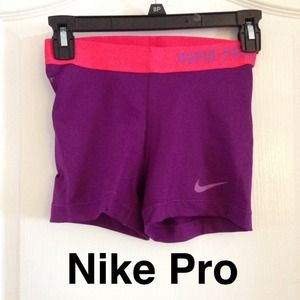Nike pro purple & pink shorts small