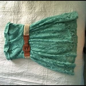 Strapless Sea Foam Green Dress