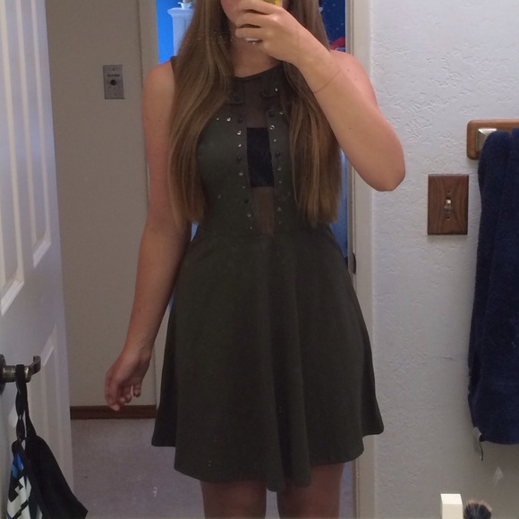 Army Green Skater Dress