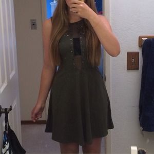 Army Green Skater Dress