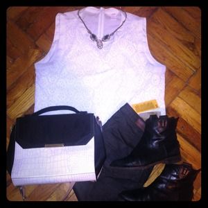 White Floral Eyelet Sleeveless top