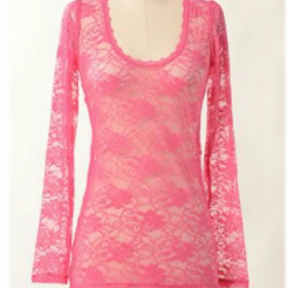 Lace over shirt ( coral/orangish)