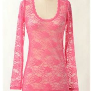 Lace over shirt ( coral/orangish)