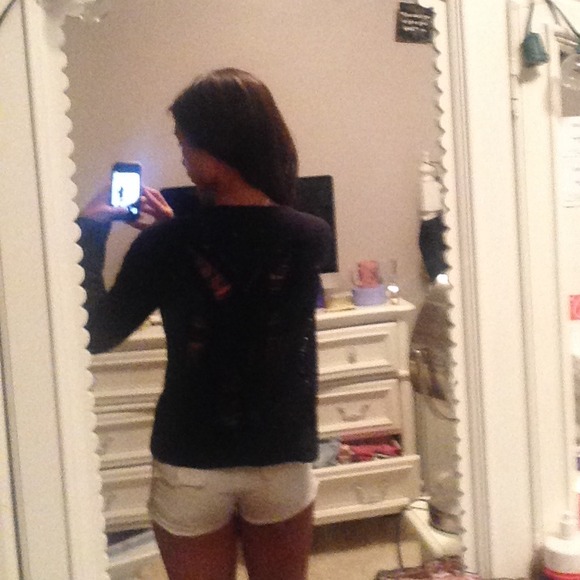 Blue sweater with holes - Picture 2 of 2