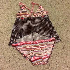 NWT ☀️Polka dot & striped tankini ~ small