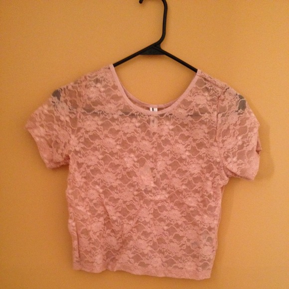 Forever 21 sheer floral croptop