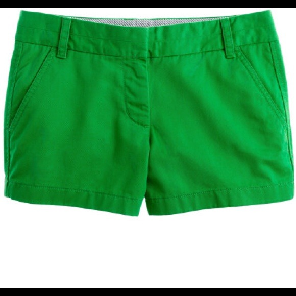 j crew green shorts