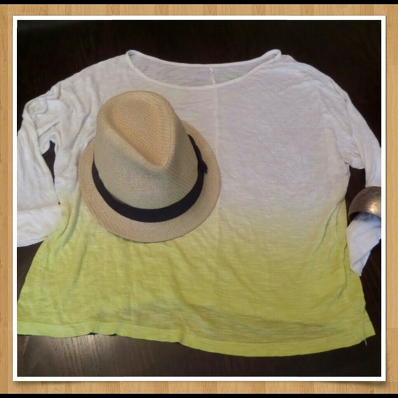 Two-tone long sleeve yellow and cream. Size M