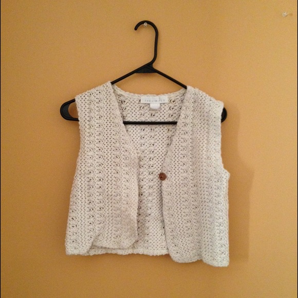 The Limited crochet crop vest