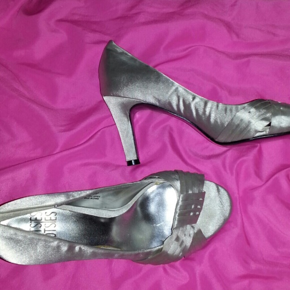 Silver high heels