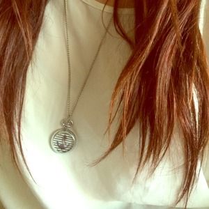 Long anchor watch necklace