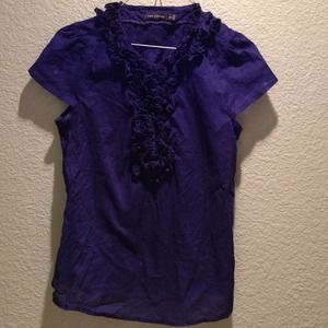 100% cotton ruffle detail top
