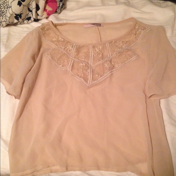 Sheer cream top - Picture 1 of 1