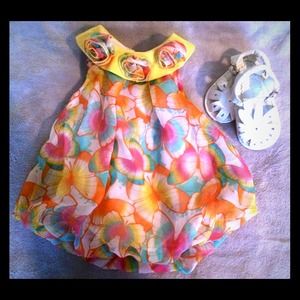 Colorful butterfly romper