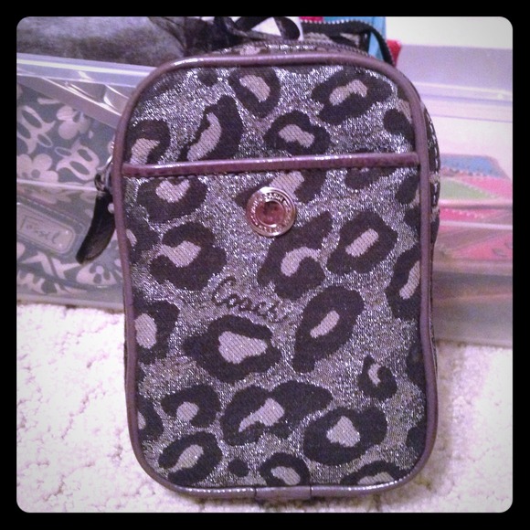 Coach Clutches & Wallets - REDUCED Coach Leopard Camera Case/ Pouch
