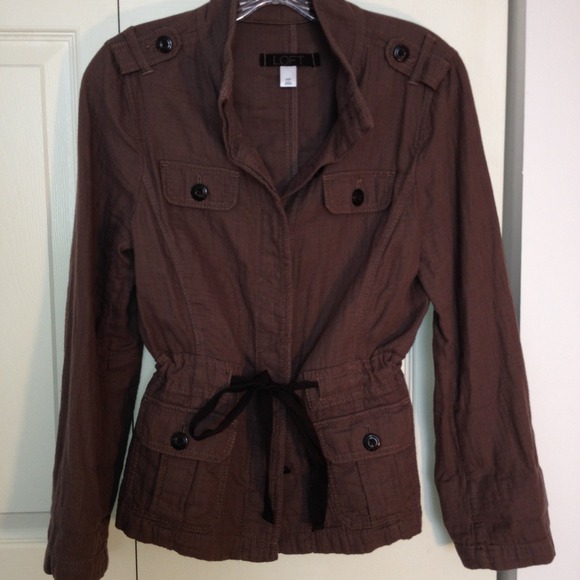 LOFT Soft Cotton Jacket w/ Cinch Tie Front - Picture 2 of 3