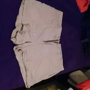 Khaki Colored Linen Shorts