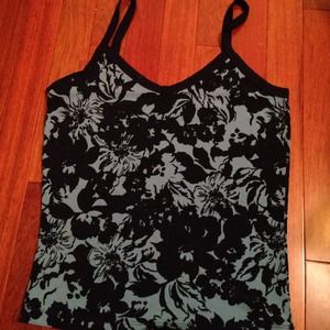 Cute blue floral tank top