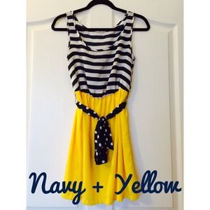 Yellow + Navy Dress!