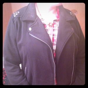 Moto jacket with studs