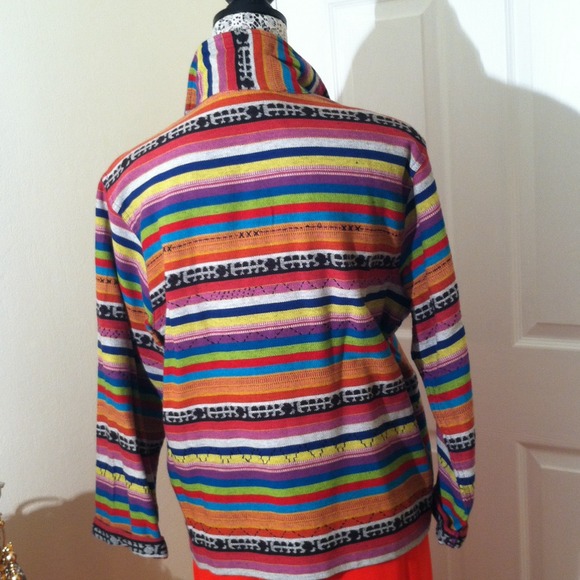 Colorful button down chico's jacket - Picture 3 of 3