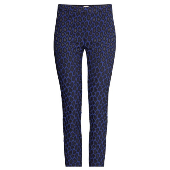 Slim-fit, jacquard-weave pants