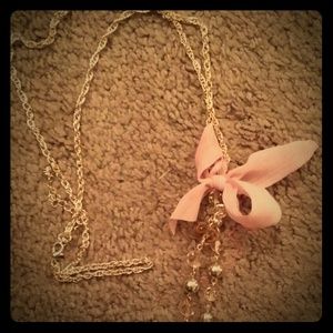 Charlotte Russe Necklace soft pink with gold chain