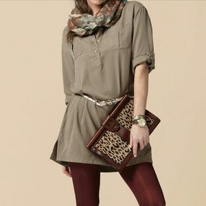 Leather Fossil Clutch