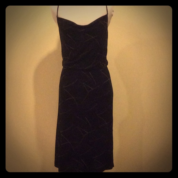 *SOLD*Black with Purple & White Line Design Dress