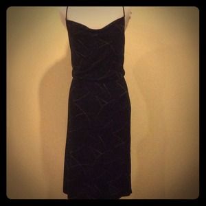*SOLD*Black with Purple & White Line Design Dress