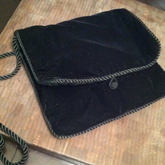 Soft velvet black purse
