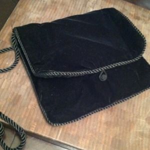 Soft velvet black purse