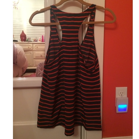 Blue Joie Racerback Tank with Orange Stripes!! - Picture 2 of 3