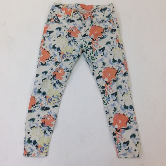 Sold: Floral Skinny Skimmer Jeans - Picture 3 of 4