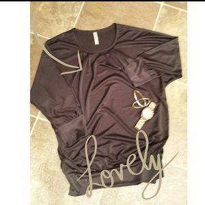 100% polyester dark green top