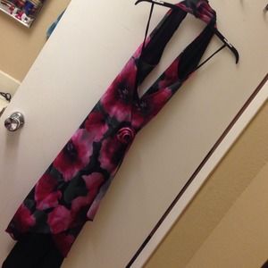 Floral Halter Wrap Around Dress