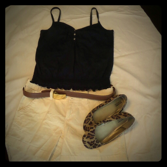 Spaghetti strap black tank top