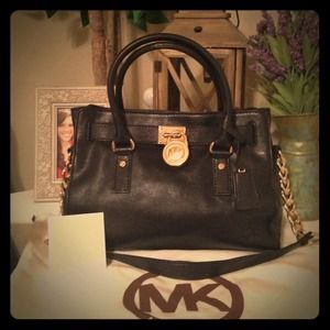 Authentic Michael Kors small black Hamilton bag