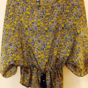 Yellow and Black blouse & Red Boho Top