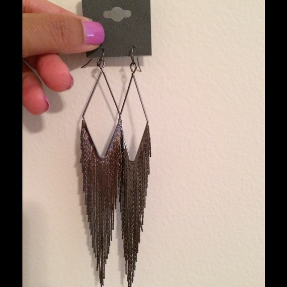 Metallic gunmetal earrings