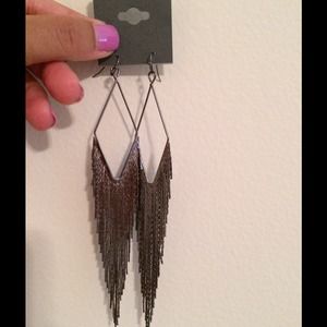 Metallic gunmetal earrings