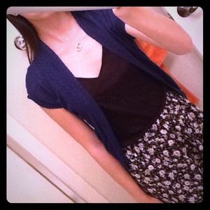 Navy short sleeve cardigan