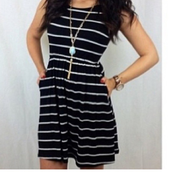 SOLD. Black and white cotton dress: