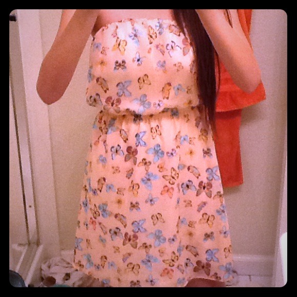 Strapless butterfly dress