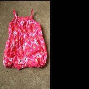 Baby Cute pink.  Orange and white romper