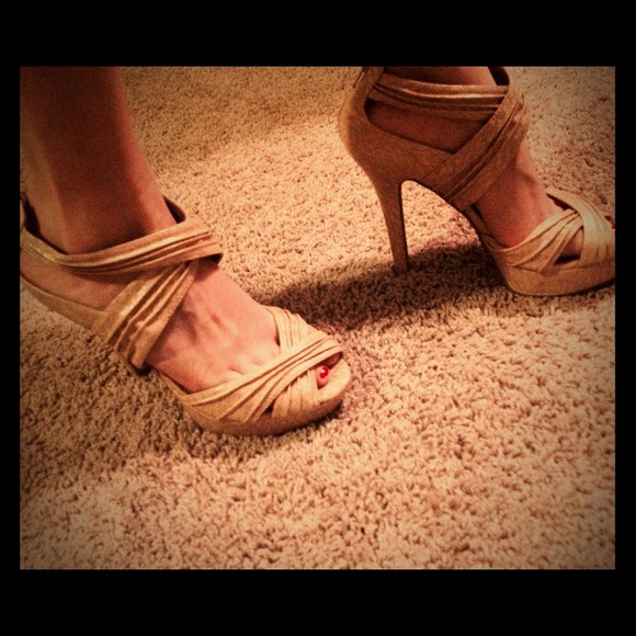 Beige stiletto high heels