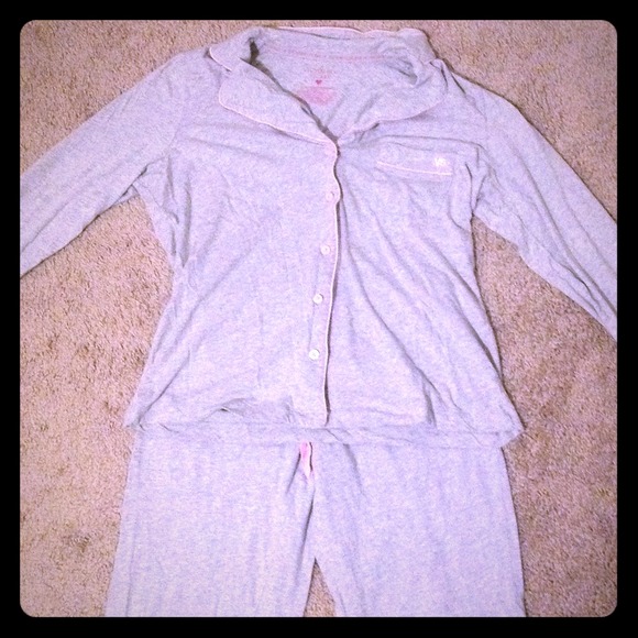 Victoria's Secret grey & pink pajamas.