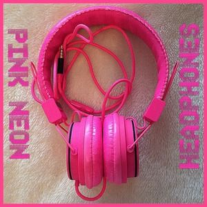 NEON PINK HEADPHONES