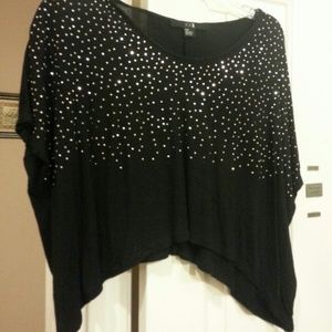 Black sparkly crop top