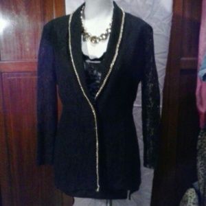 Pleather n Lace blazer n skirt.